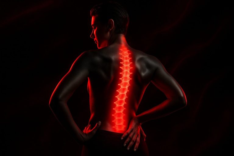 Non-invasive red light therapy for chronic back pain and improved mobility.